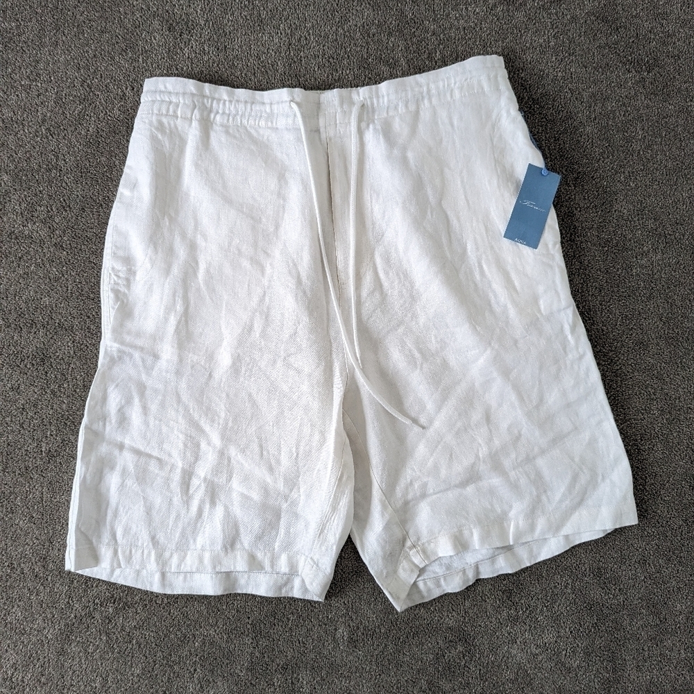 Aqua by Toscano Linen Shorts Men's XL White
